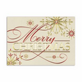 Shining Christmas Greeting Card - Red Lined White Envelope